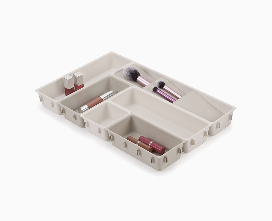 Organisateur De Maquillage Transparent SEVERNO - 3 Tiroirs Spacieux Et Compartiments Pratiques Pour Cosmétiques & Bijoux, 23,3 X 17 X 26,8 Cm