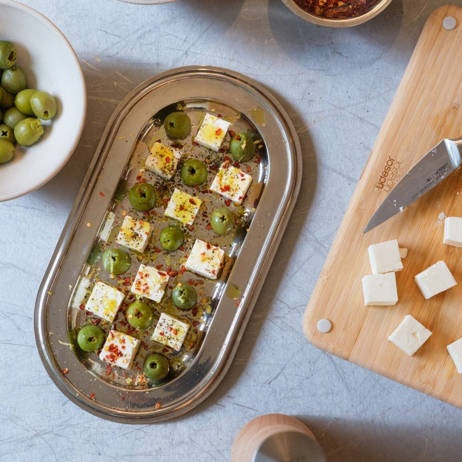 Plateau à fromages au motif de damier