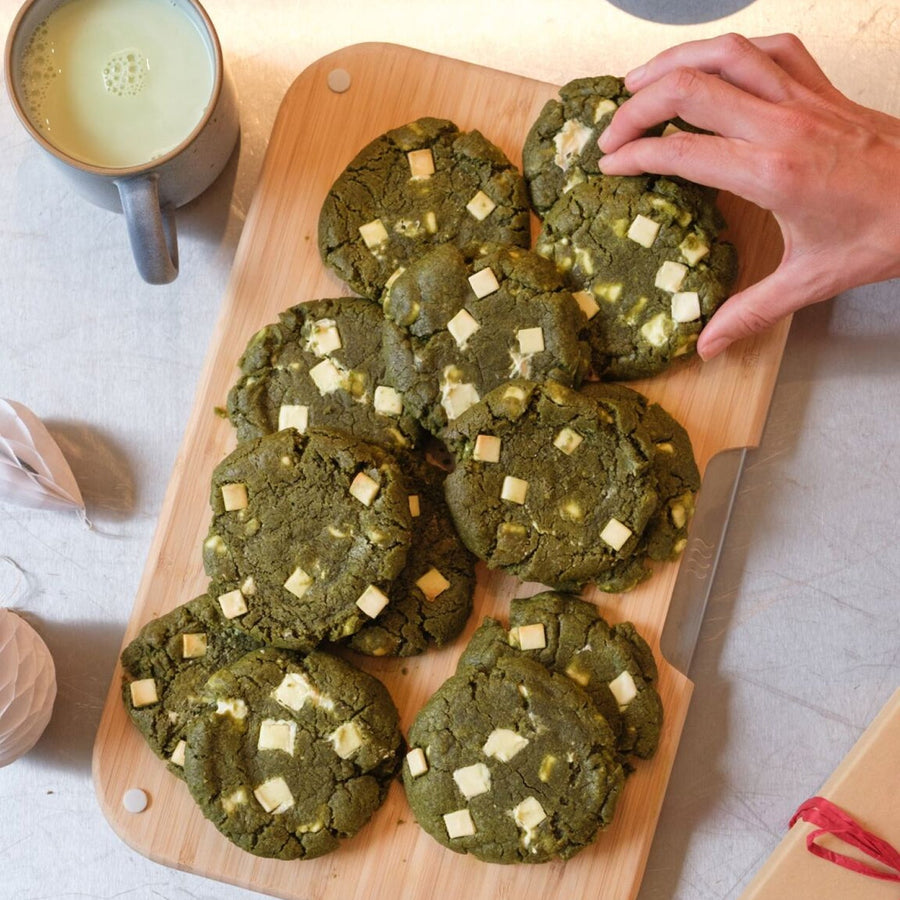Cookies au matcha et au chocolat blanc