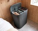 Tota 2 Trio 90L Panier à Linge de Séparation Gris Forêt