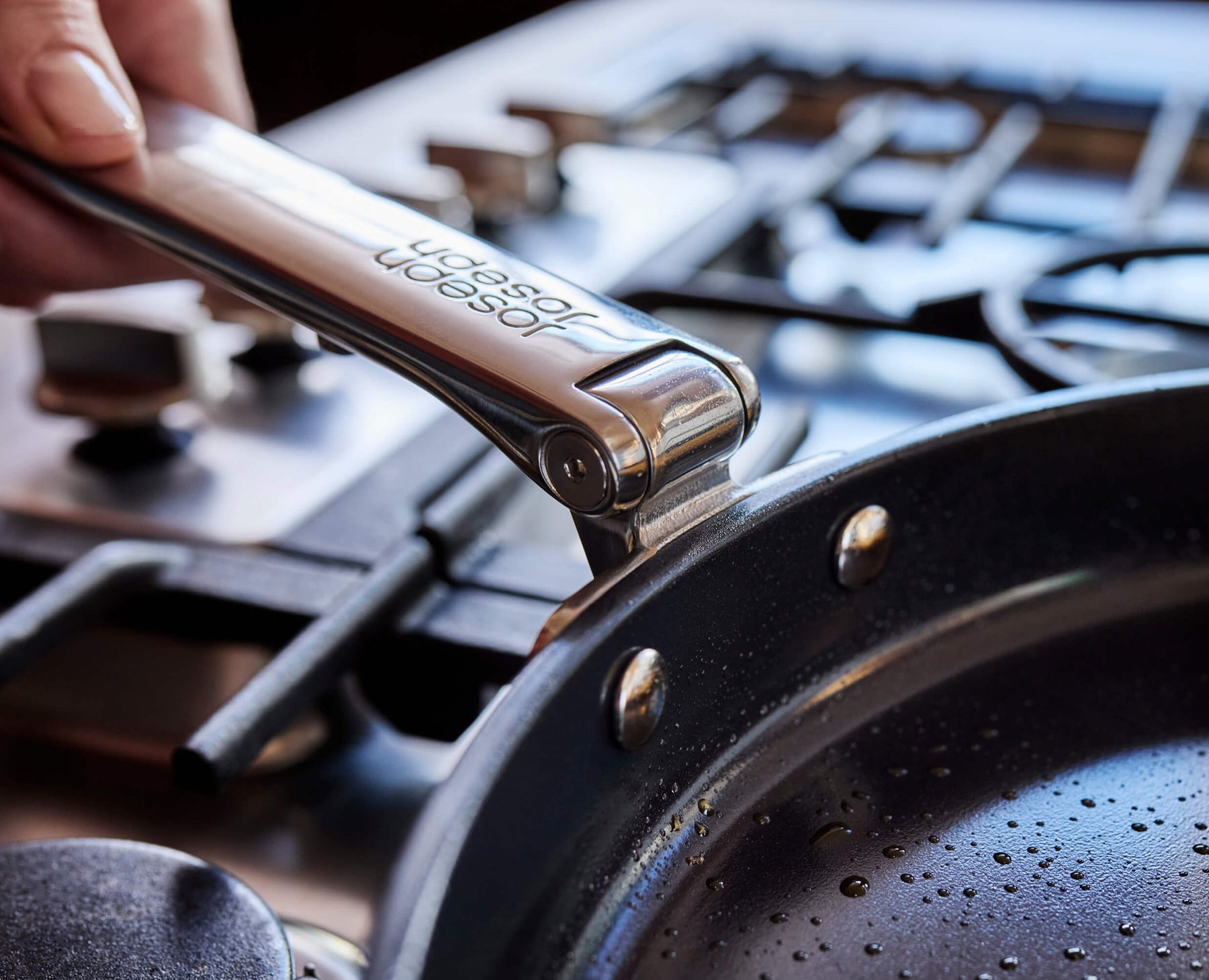 Space Folding Handle Non-Stick 28cm Blue Shallow Frying Pan