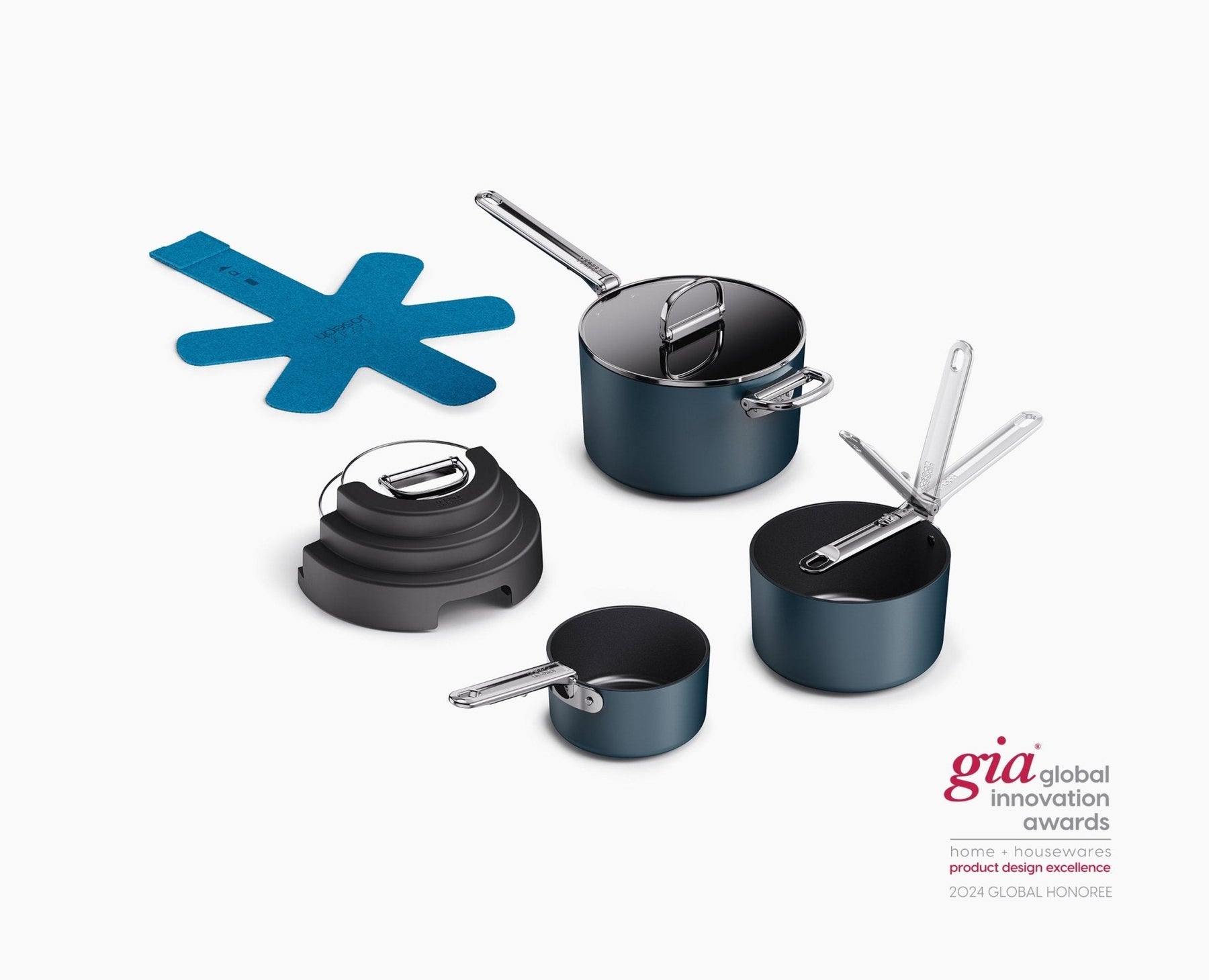 Set de Casseroles avec Porte-Couvercles Bleu Space