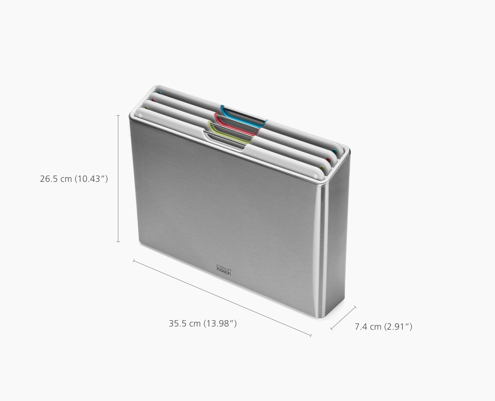 Folio™ Steel 4-piece Chopping Board Set With Stone Stainless-Steel Case