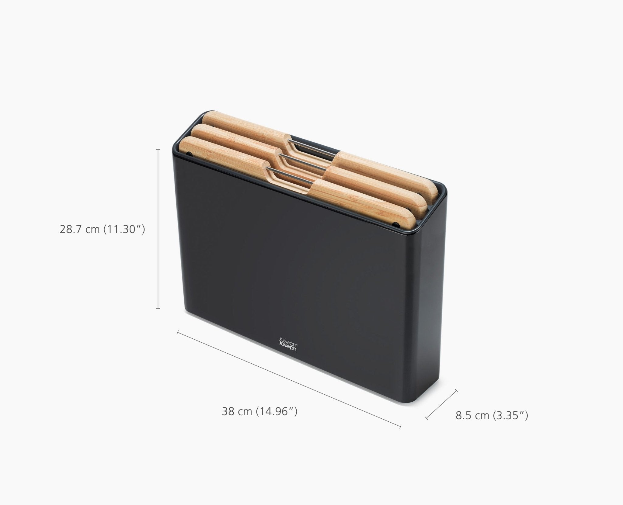 Folio™ Steel 3-Piece Bamboo Chopping Board Set With Black Stainless-Steel Case