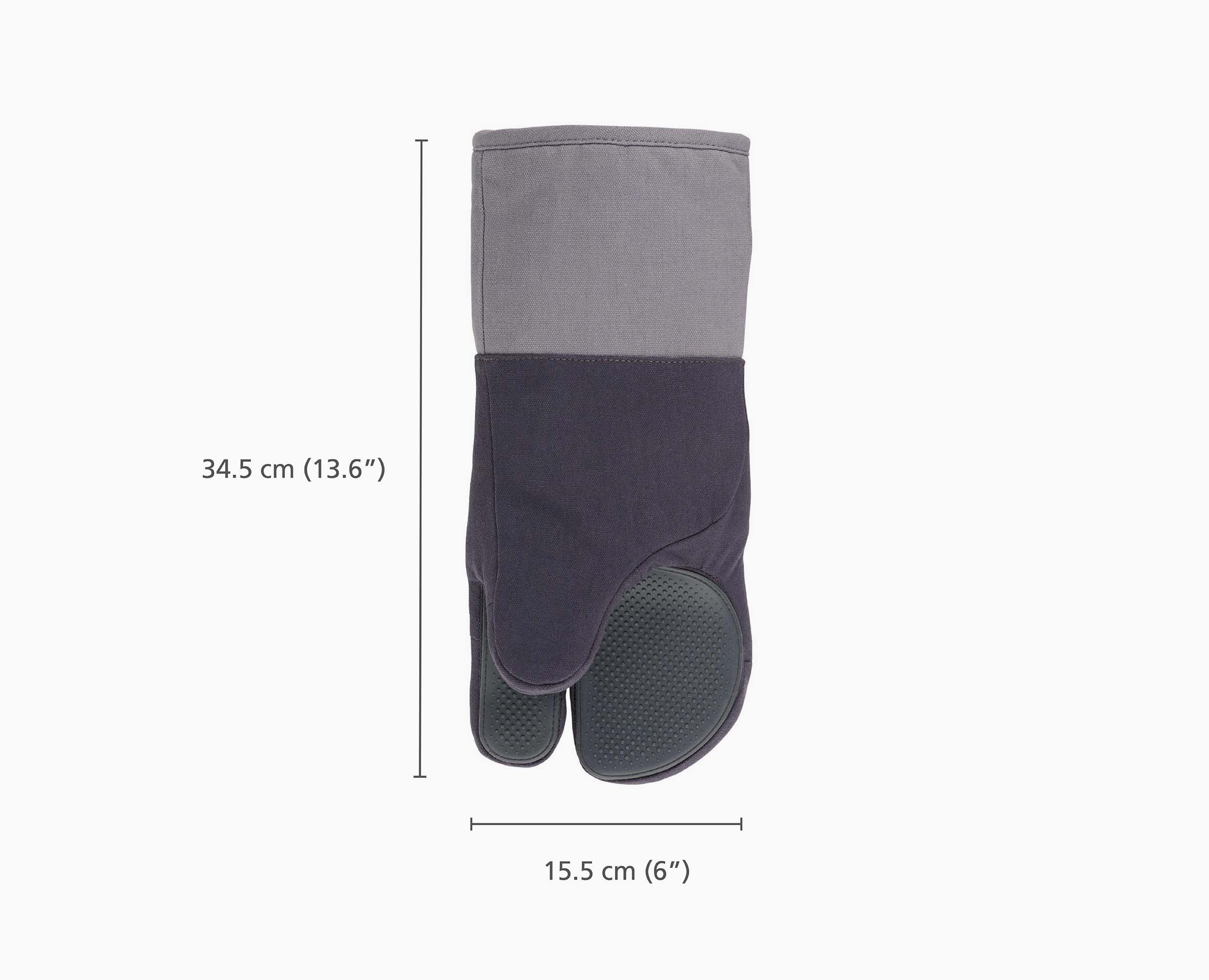 Gants De Cuisine En Silicone WENKO - Paire Gris à Pois Blancs, Protection Chaleur, Lavables