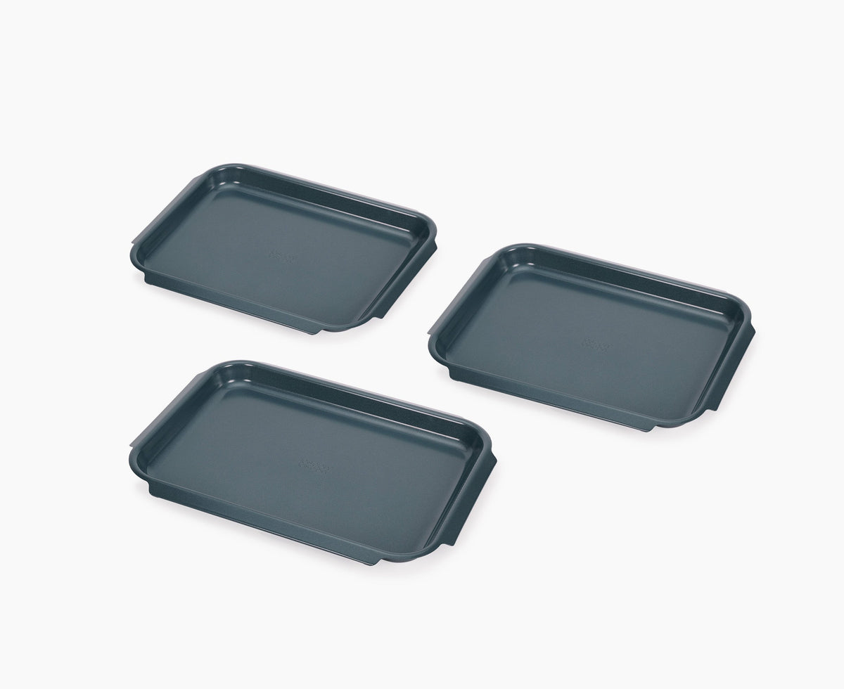 Ensemble de 3 plats grand de cuisson antiadhésifs bleus Nest™ Bake