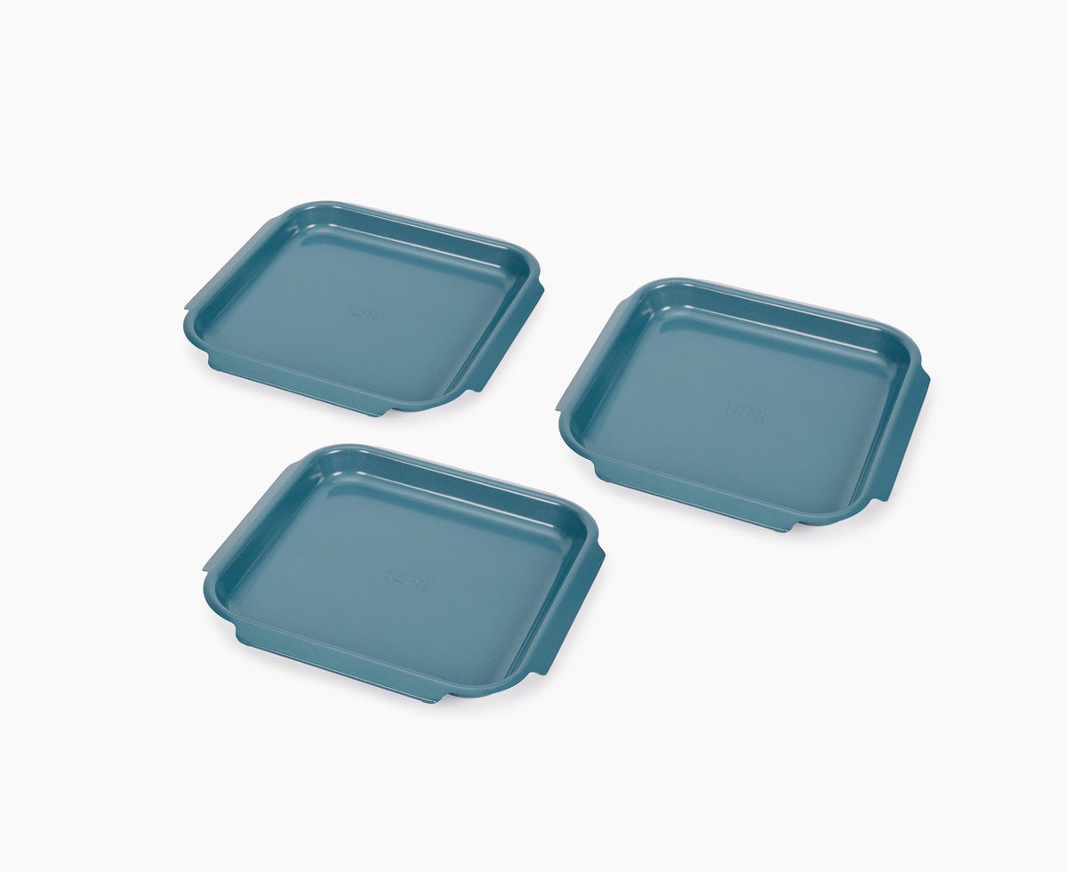 Ensemble de 3 plats moyen de cuisson antiadhésifs bleus Nest™ Bake
