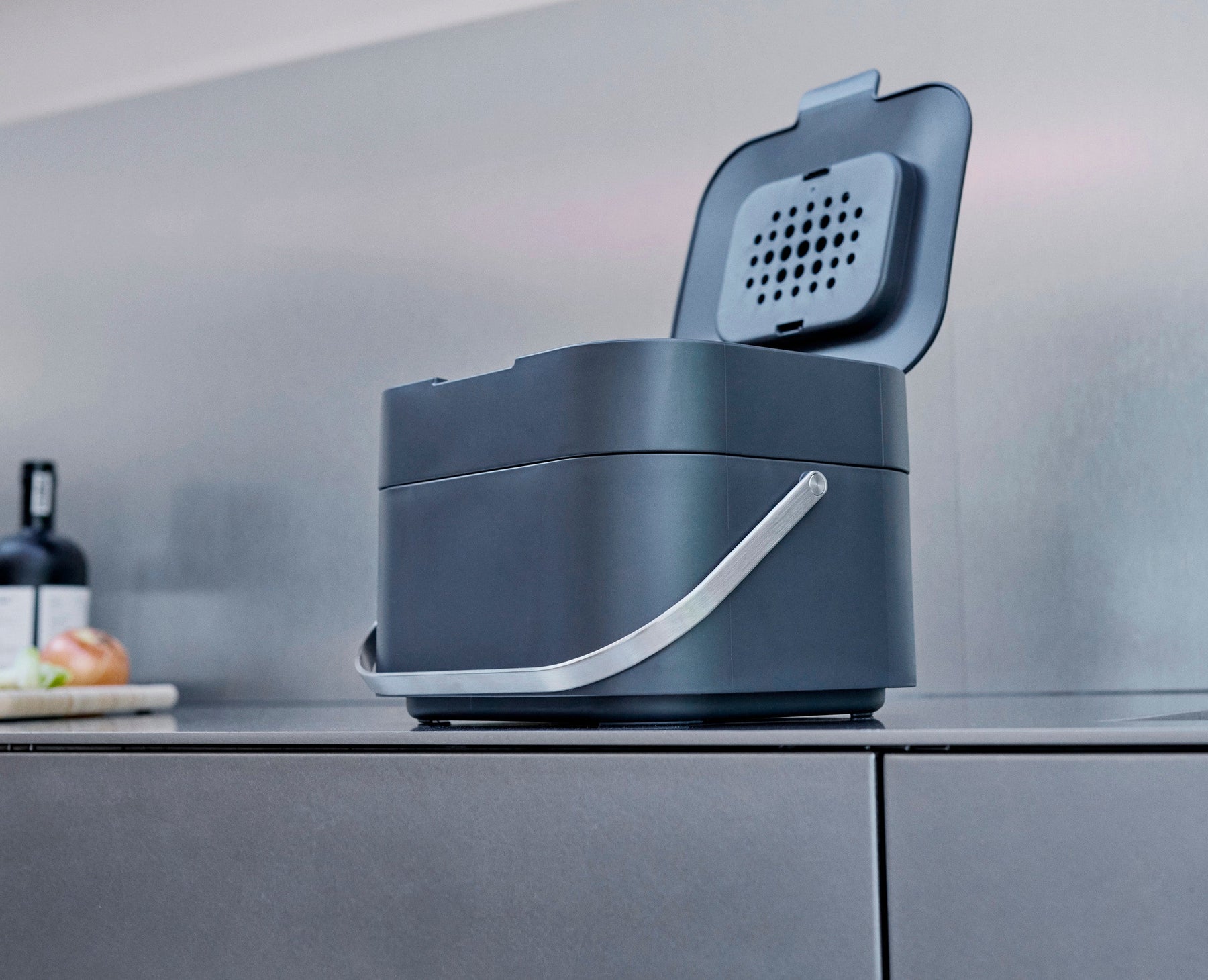 Poubelle Compost Anti Odeur Cuisine Gris Stack