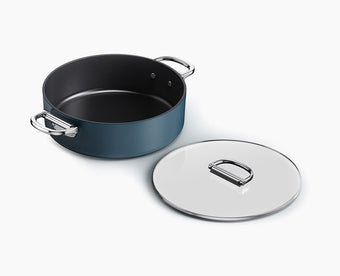 Space™ 28cm Non-stick Shallow Blue Casserole Pan &amp; Lid - 45046 - Image 1