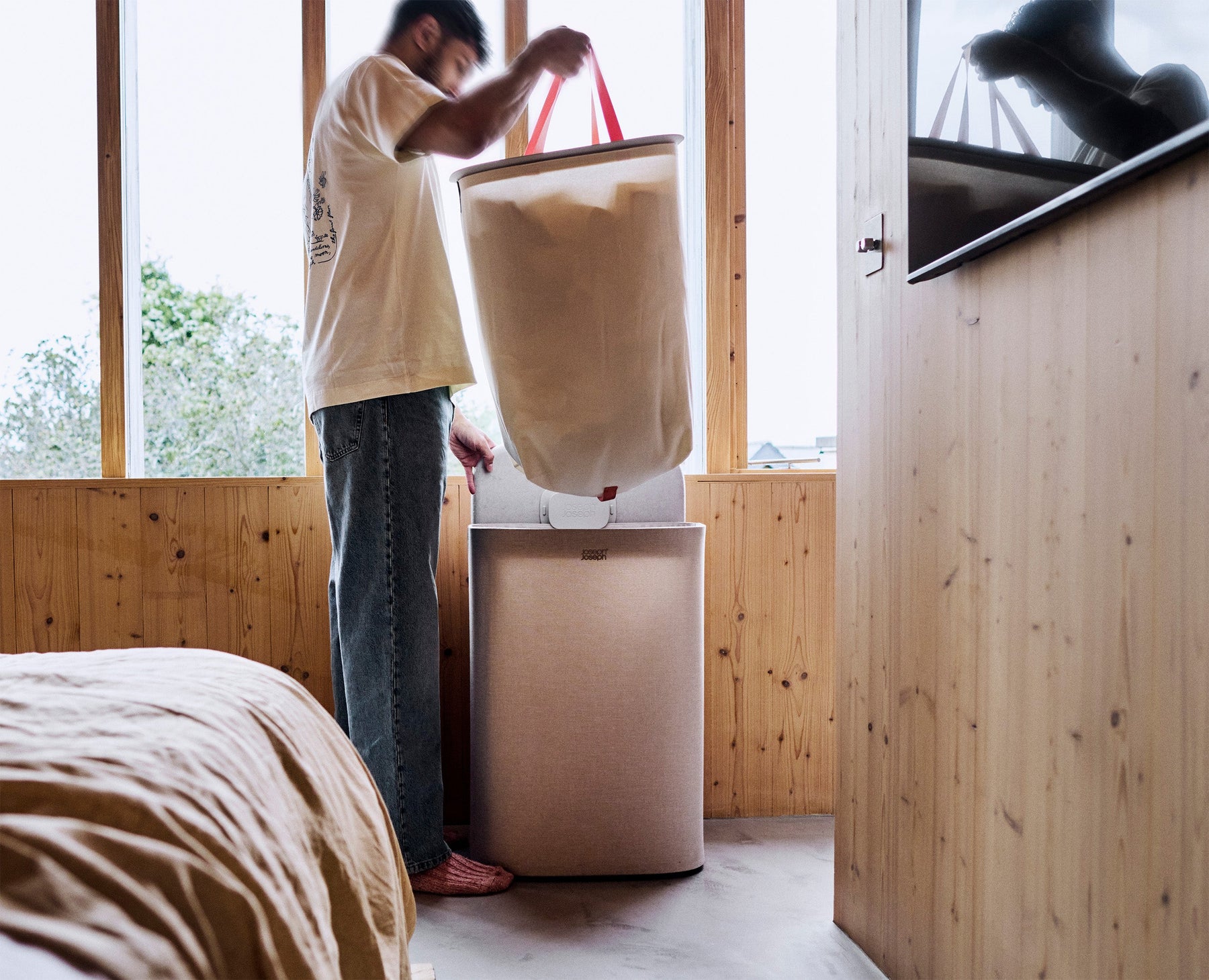 Tota 2 One 60L Panier à Linge Champignon Clair