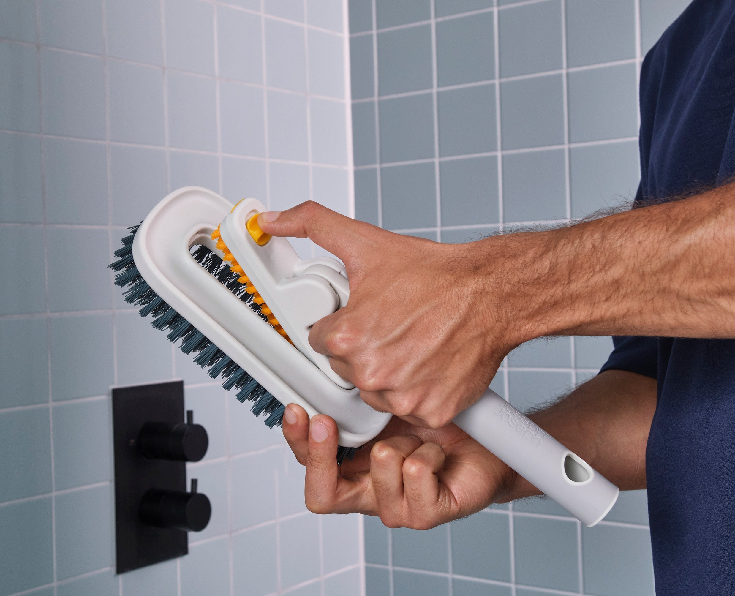 CleanTech™ 2-in-1 Tile Scrubber Tool with Extension Pole
