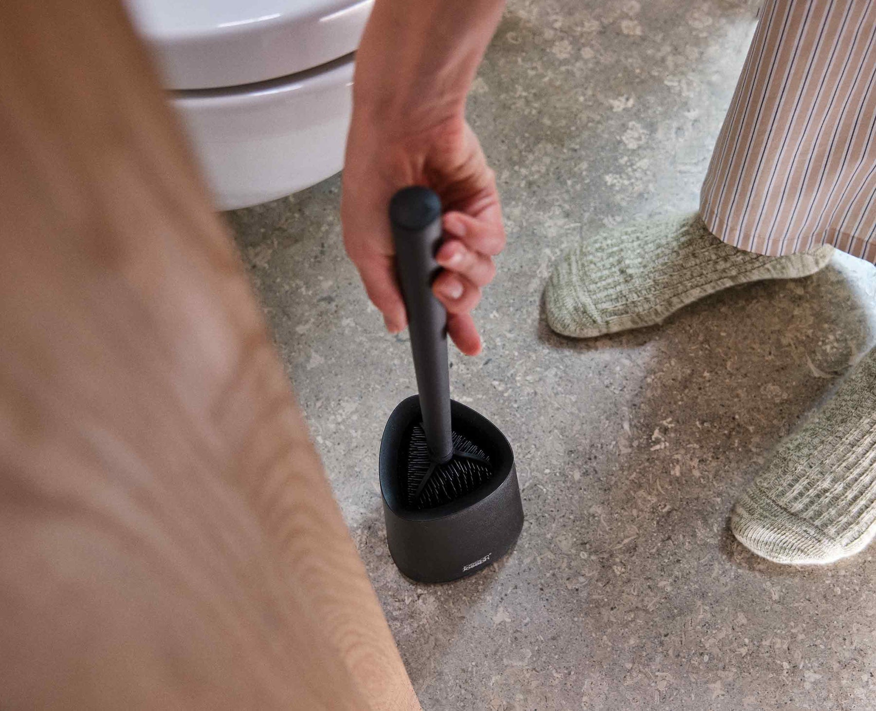 Brosse de Toilette Compacte en Silicone Noire Mat Flex 360™ Lite