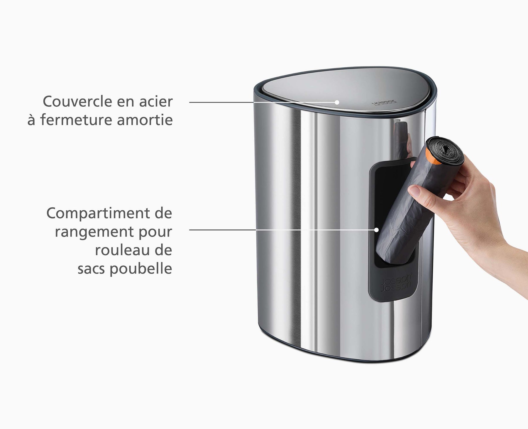 Poubelle Salle de Bain Inox à Pédale 5L Joseph Joseph FR