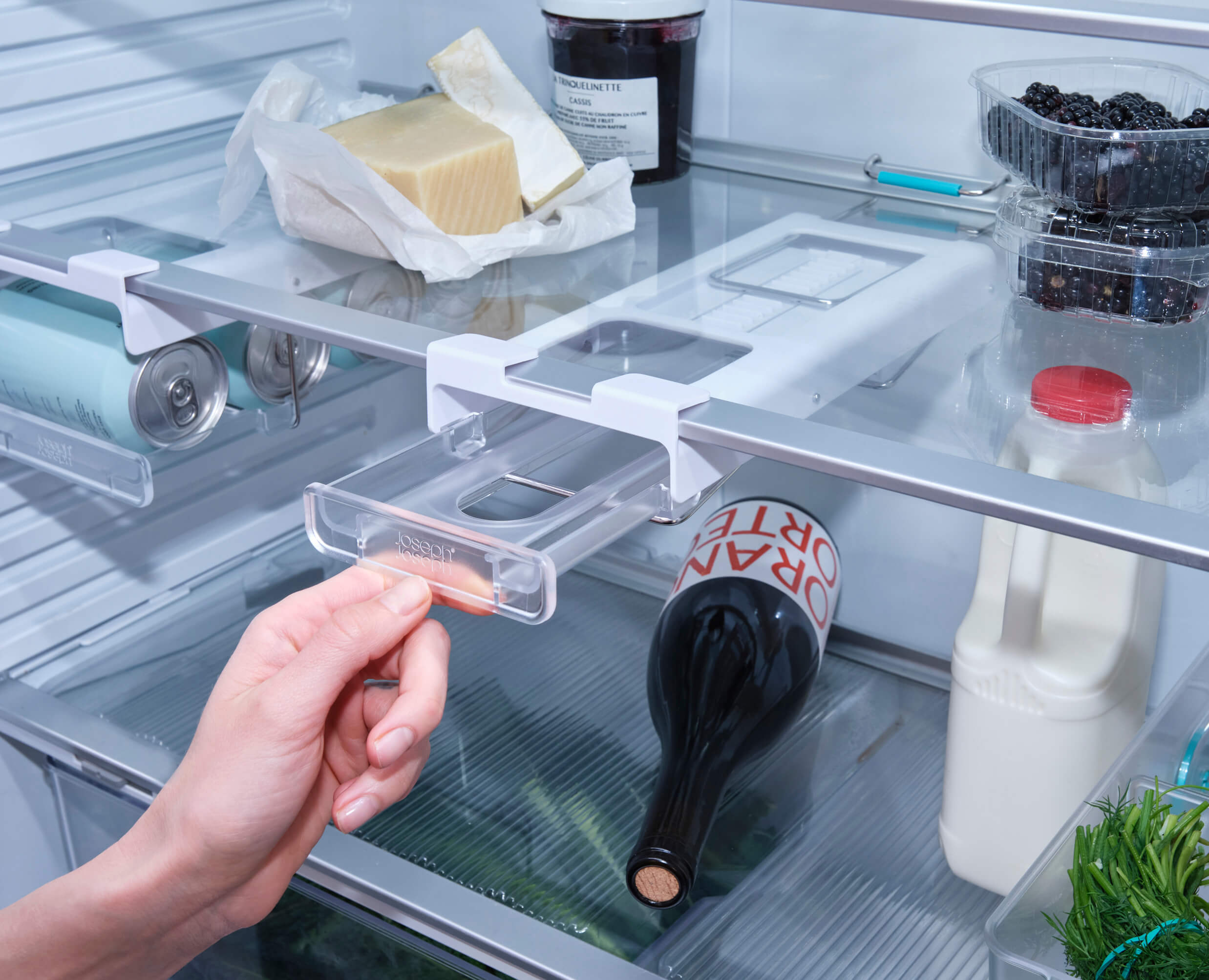 FridgeStore™ Under-Shelf Collapsible Bottle Holder