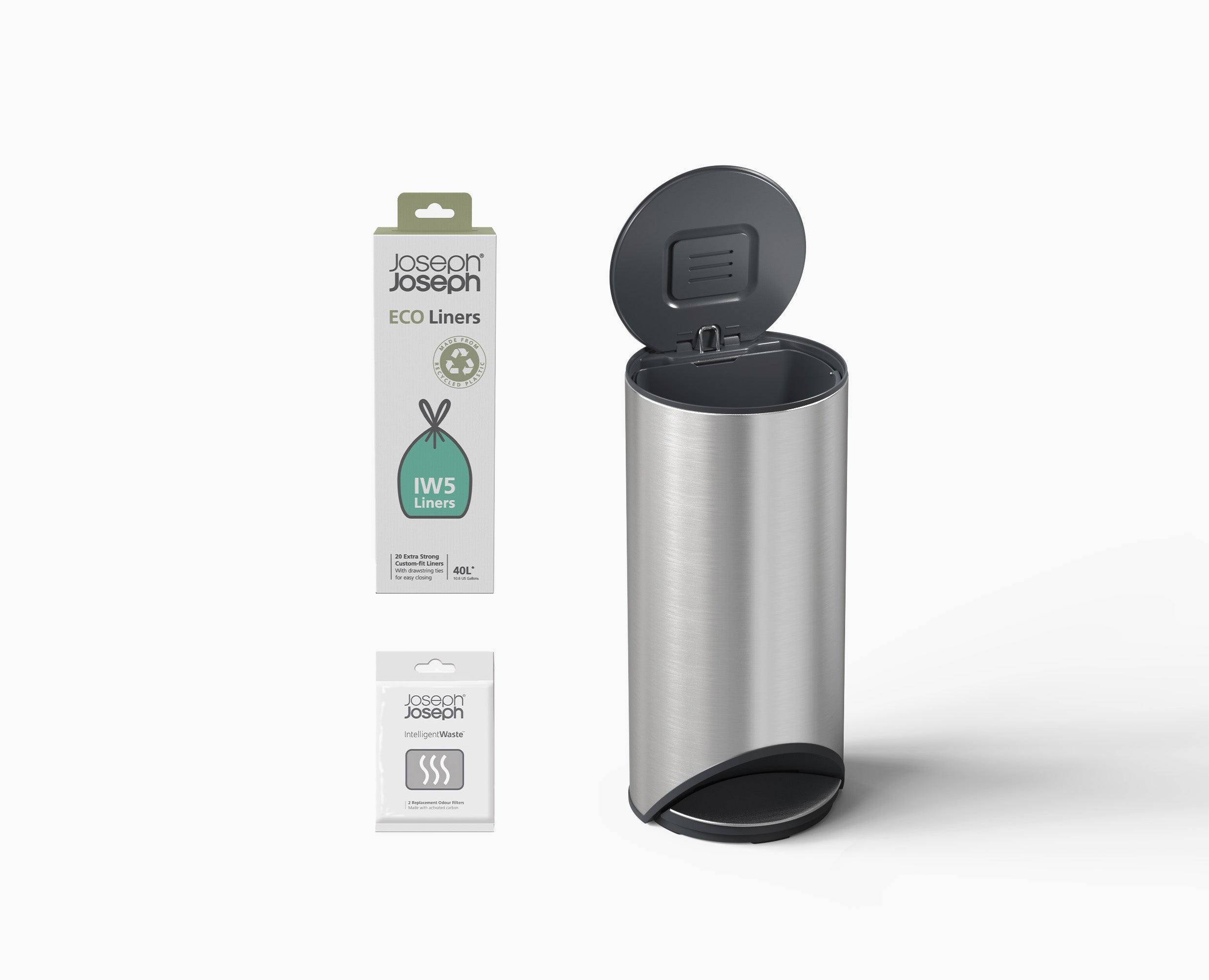 Arc™ 30L Easy-push Stainless-steel Pedal Bin Starter Set