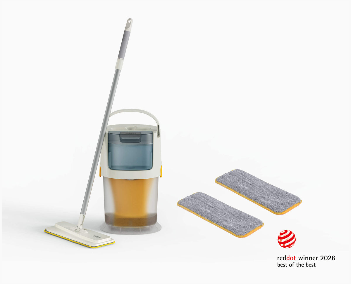 Système de nettoyage des sols avec tête en microfibre et tampons de rechange UltraClean