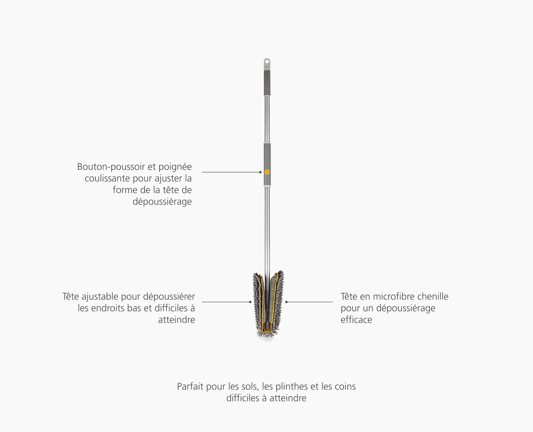 CleanTech™ Balai À Poussière Ajustable Pour Sols Avec Housse De Rechange