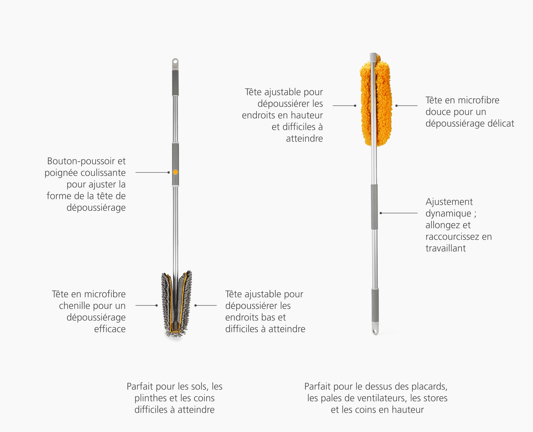 CleanTech™ Ensemble Plumeau Ajustable Pour Zones Élevées Et Sols