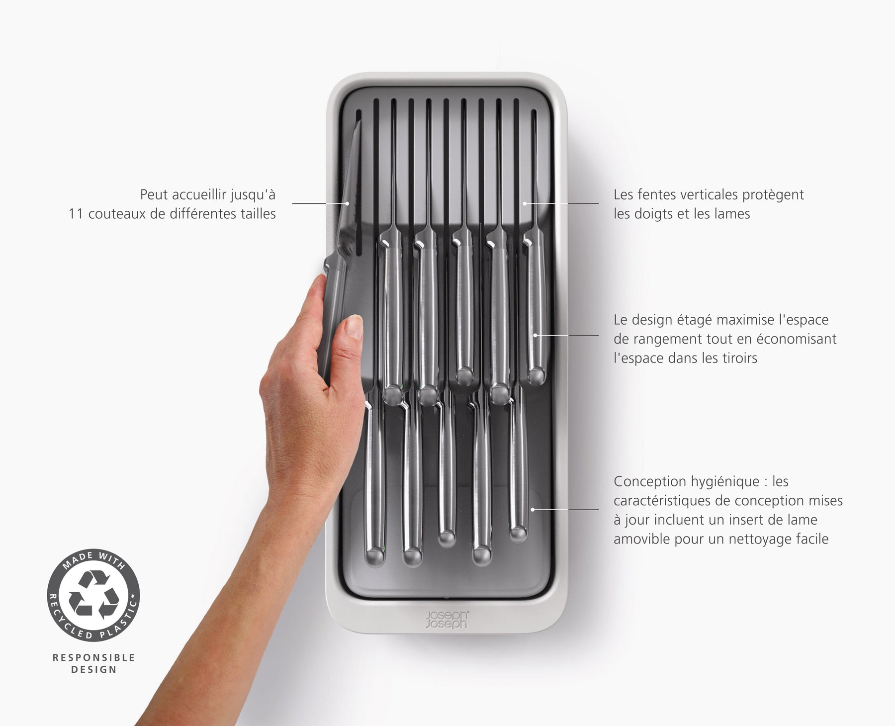 DrawerStore™ 2-Tier Compact Knife Organiser