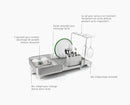 Extend™ Steel Plus Expandable Stone Dish Drainer with Wine Glass Rack
