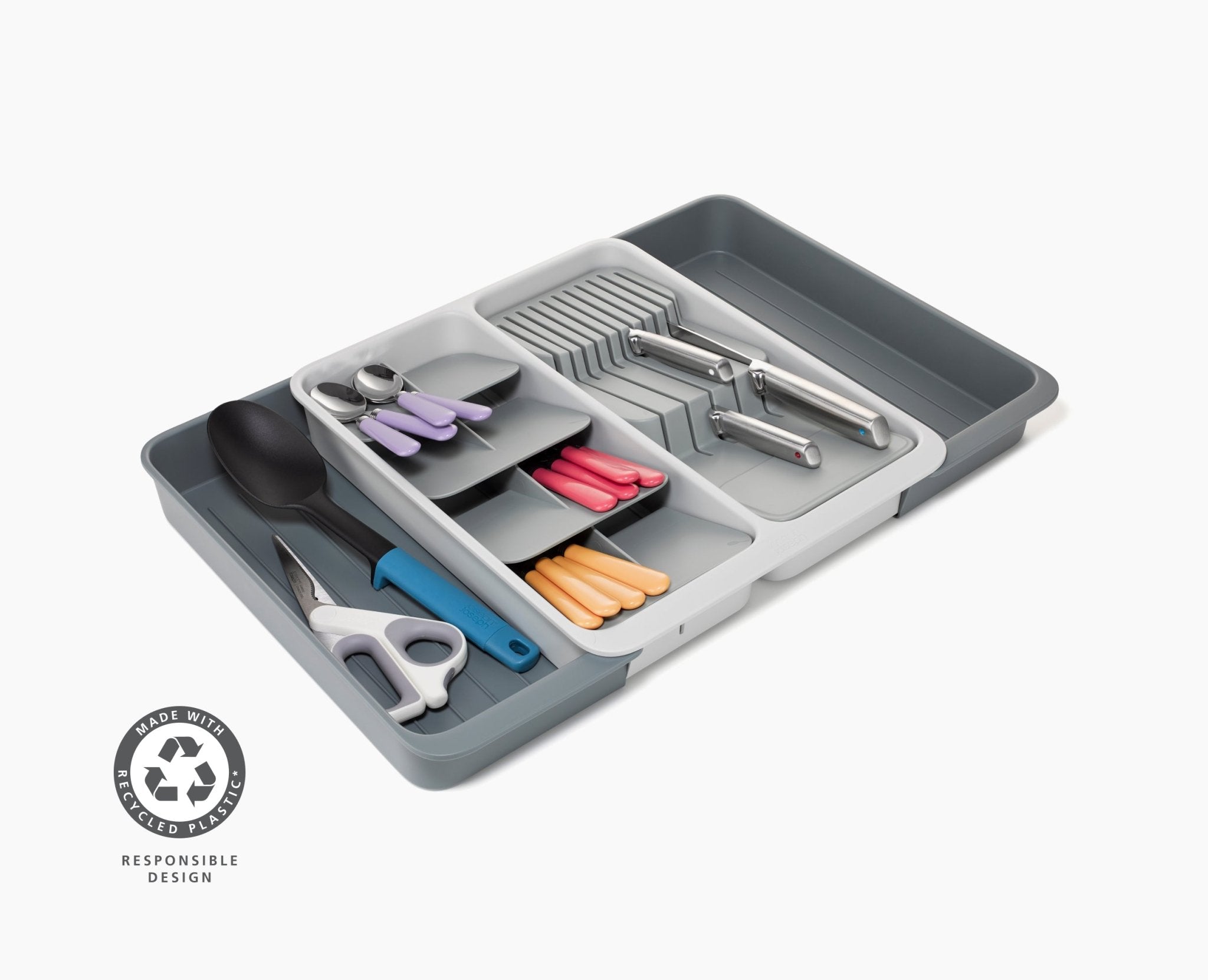 DrawerStore™ Expanding Tiered Cutlery, Utensil, Gadget &amp; Knife Organiser