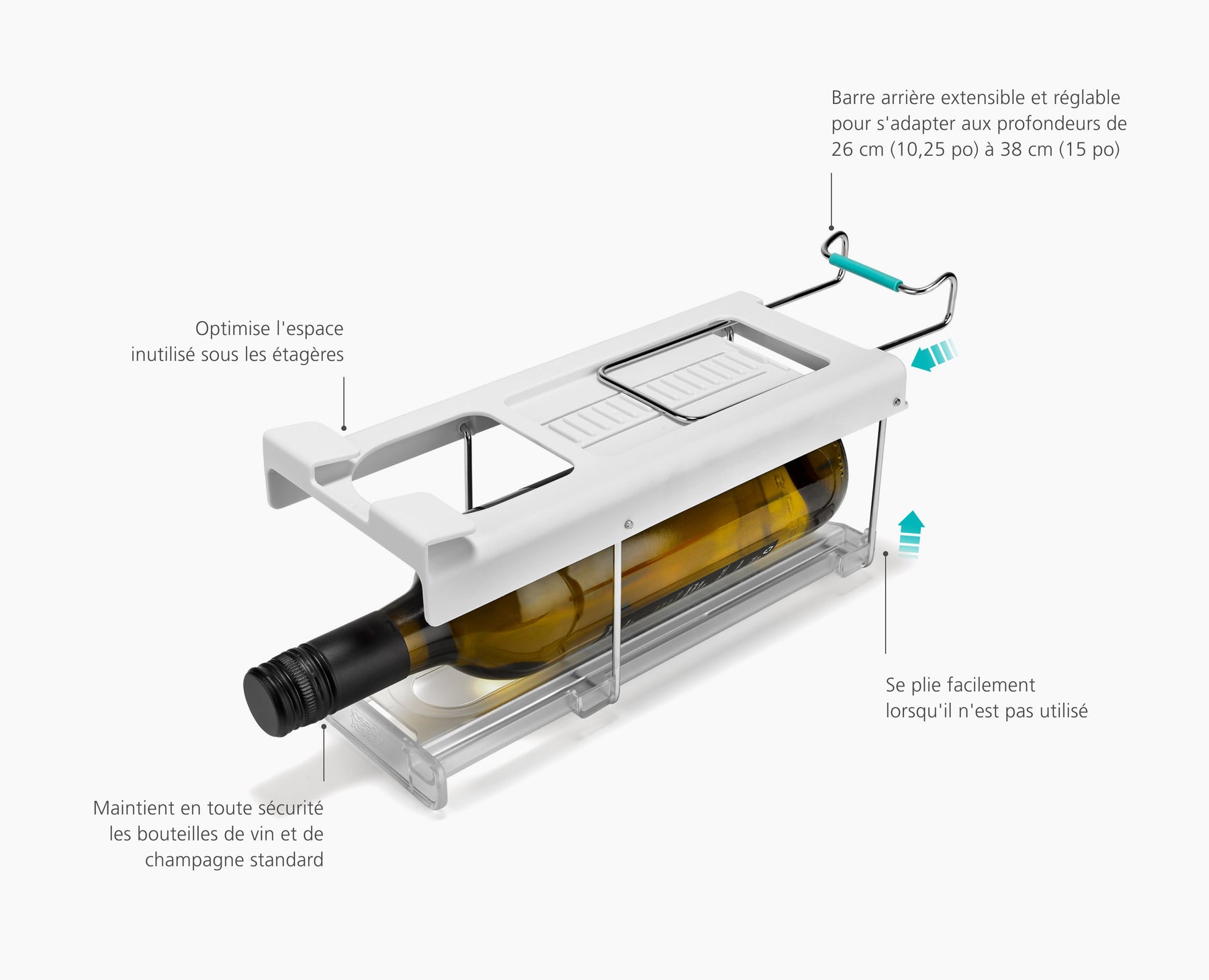 FridgeStore™ Under-Shelf Collapsible Bottle Holder