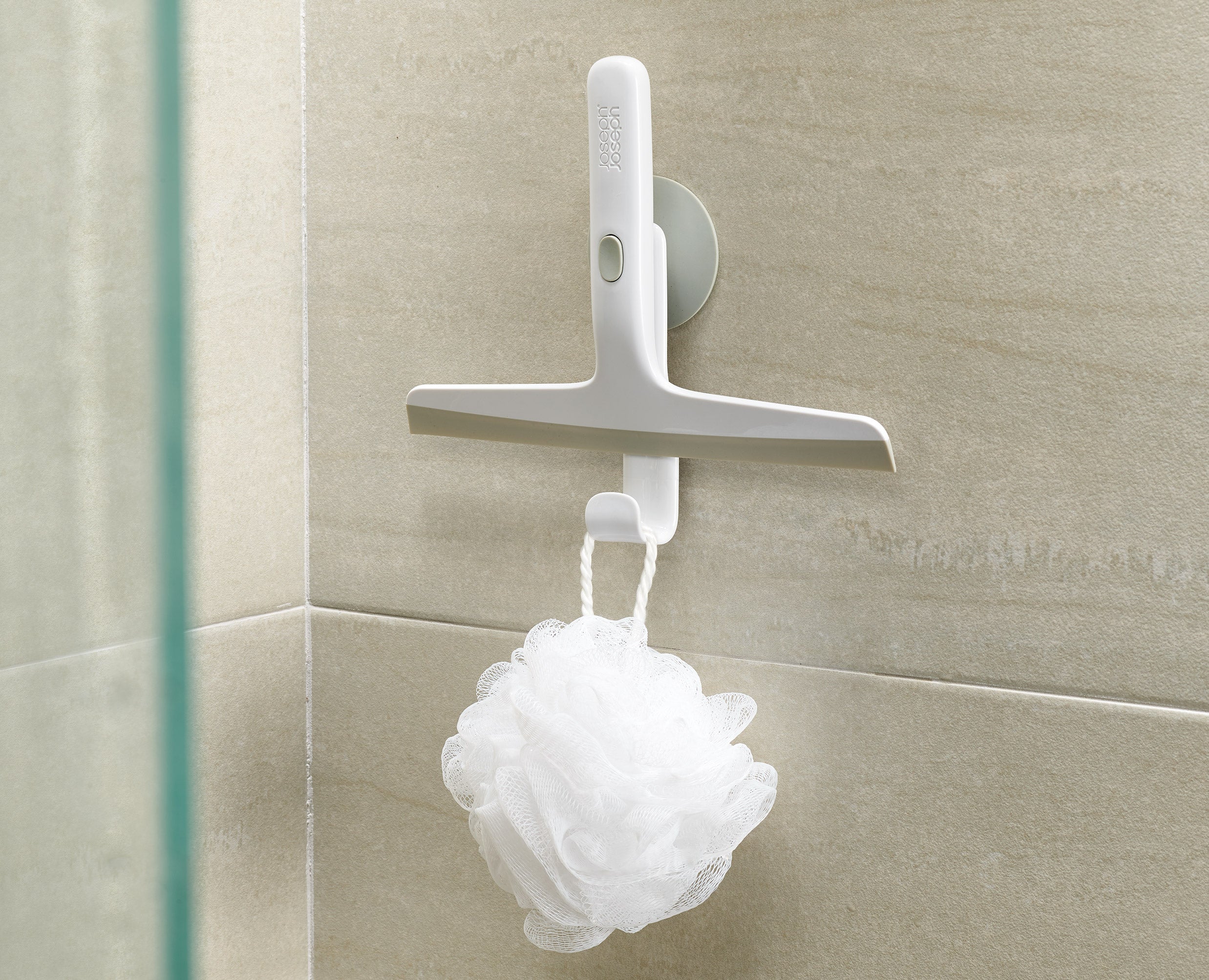 EasyStore™ Light Grey Shower Squeegee with Storage Hook - 2 pack