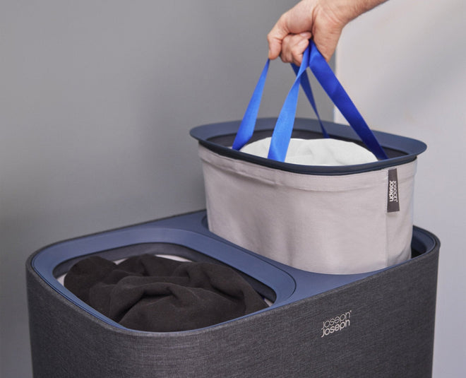2-piece Black Tota 90L &amp; Hold-All Laundry Basket Set