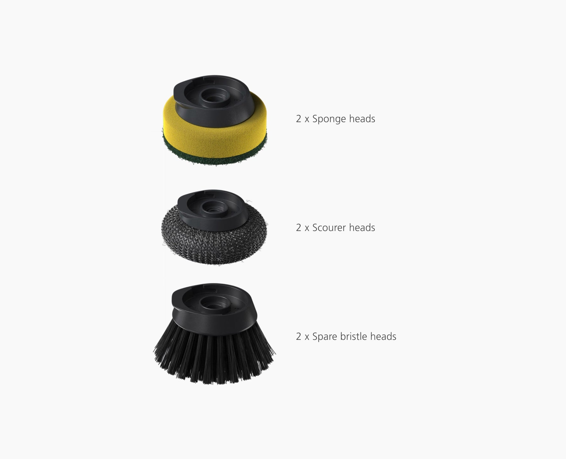 SinkTech™ Washing-Up Brush with Steel Stand &amp; Extra Heads