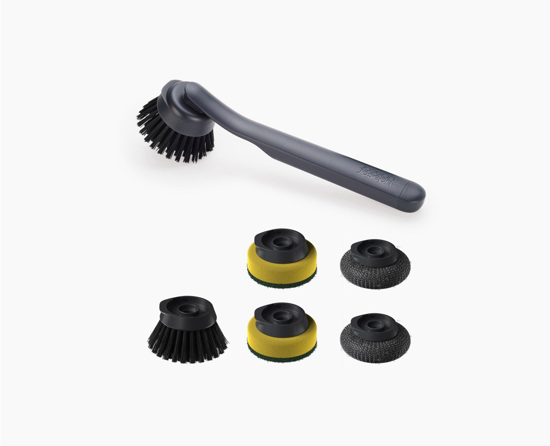 Brosse à Vaisselle avec Tête de Rechange et 4 Têtes Supplémentaires