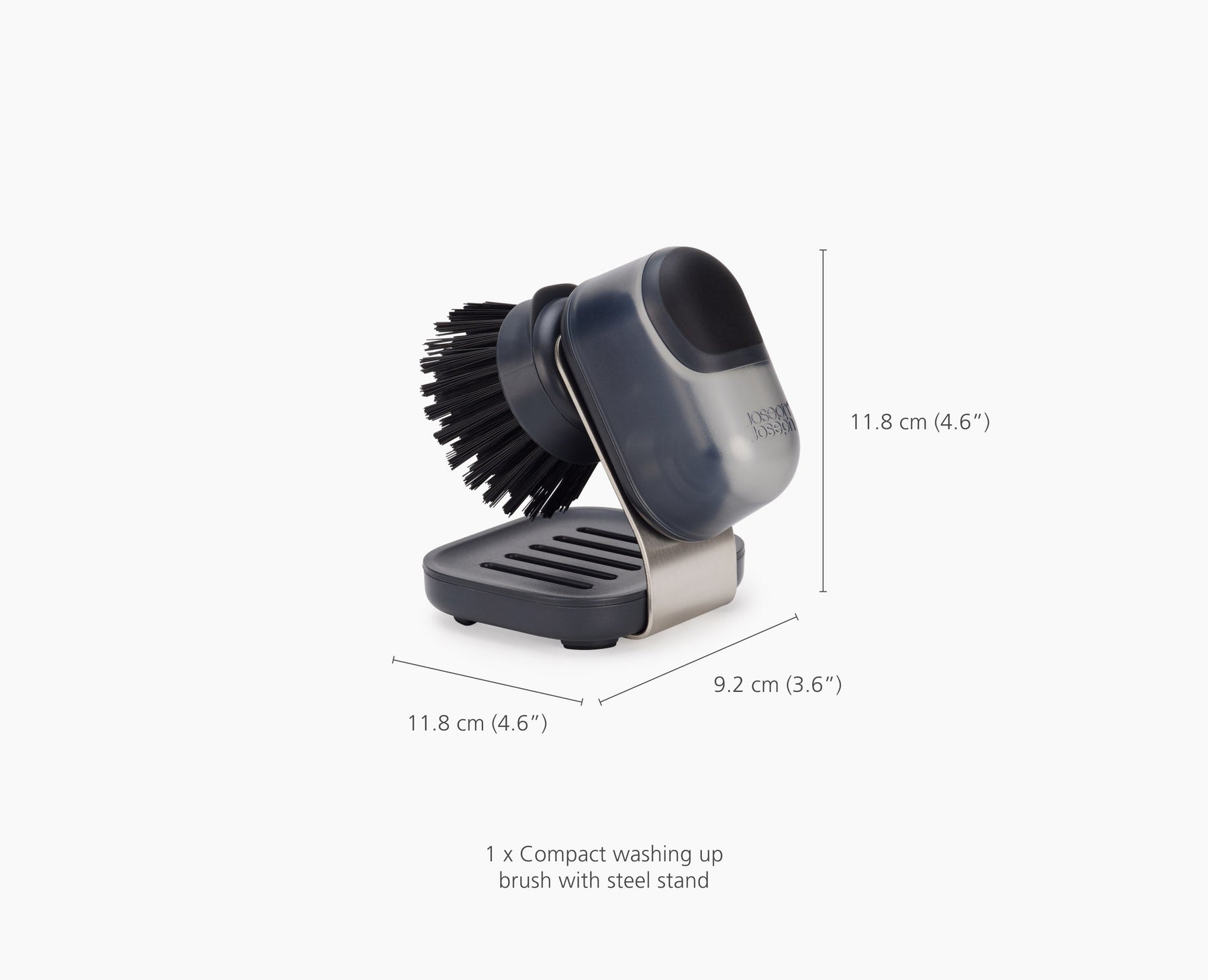 SinkTech™ Compact Soap Dispensing Washing-Up Brush with Steel Stand &amp; Extra Heads