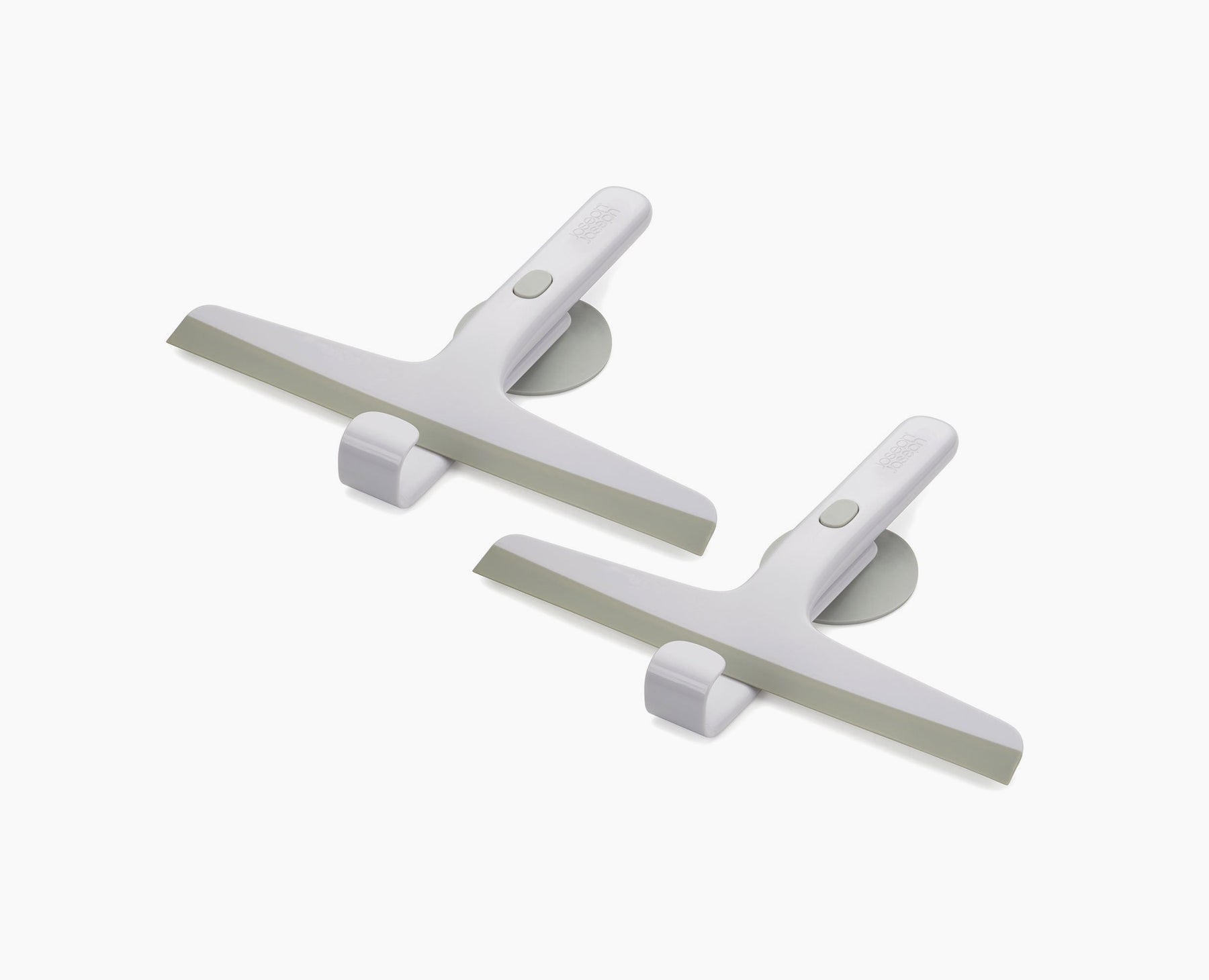 Lot de 2 Raclettes de Douche Grises Claires avec Crochet EasyStore™