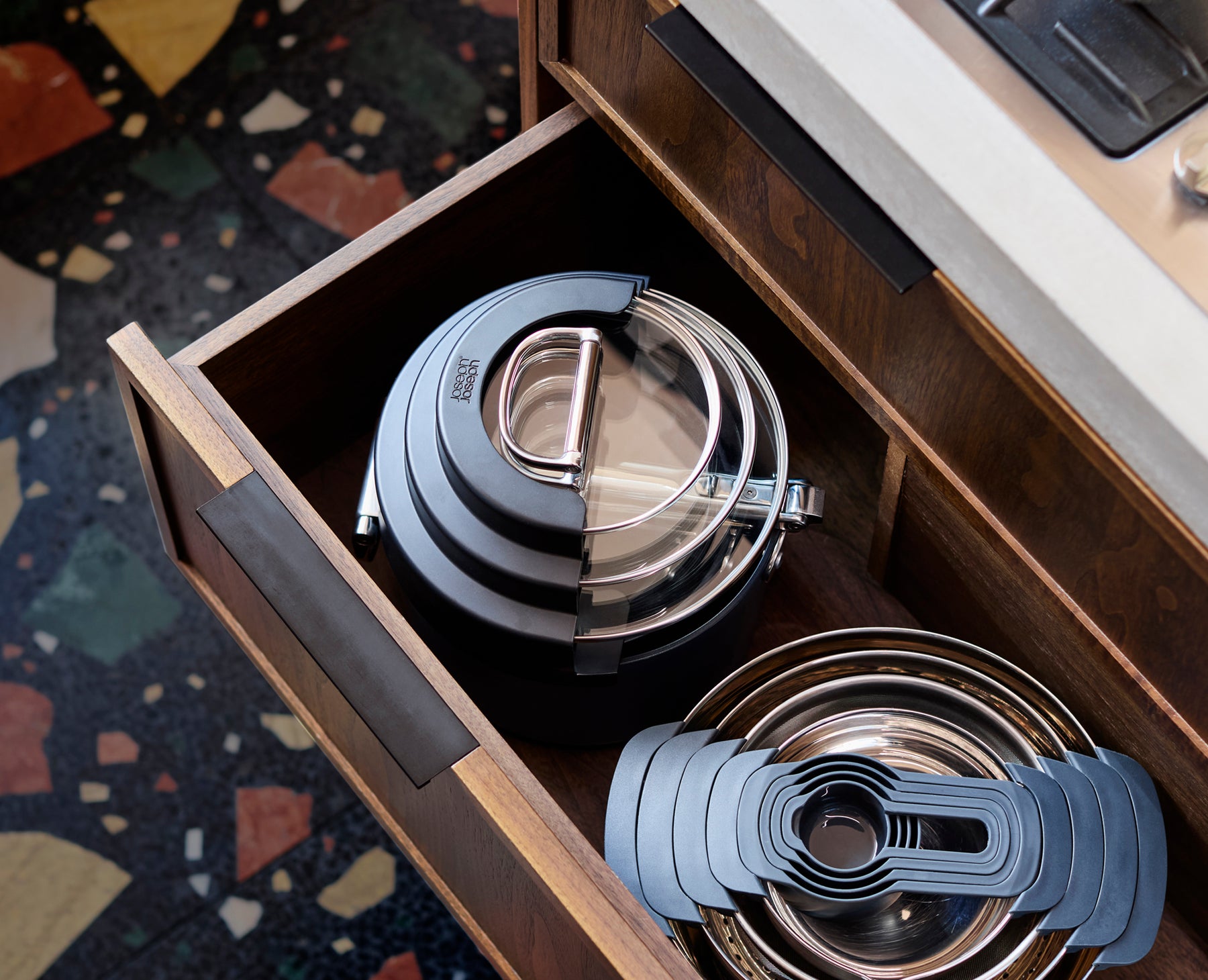 Set de Casseroles avec Porte-Couvercles Bleu Space
