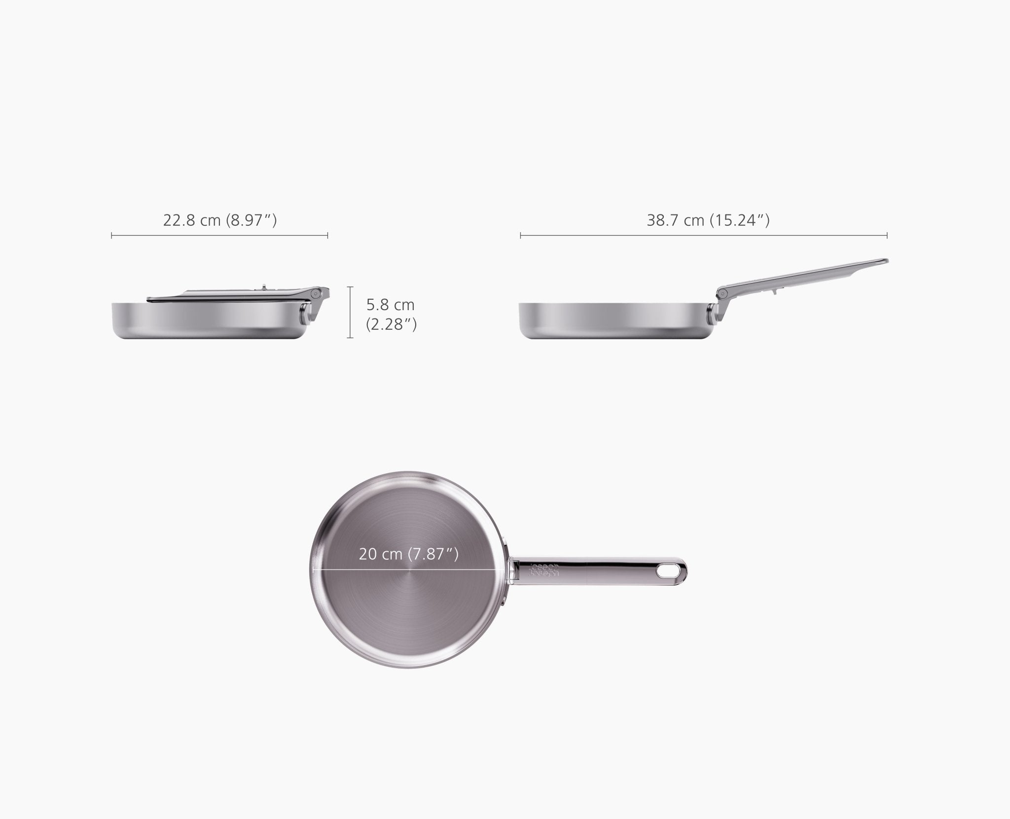 Space Steel Folding Handle 20cm Frying Pan