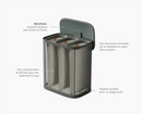 Tota 2 Trio 90L Panier à Linge de Séparation Gris Forêt