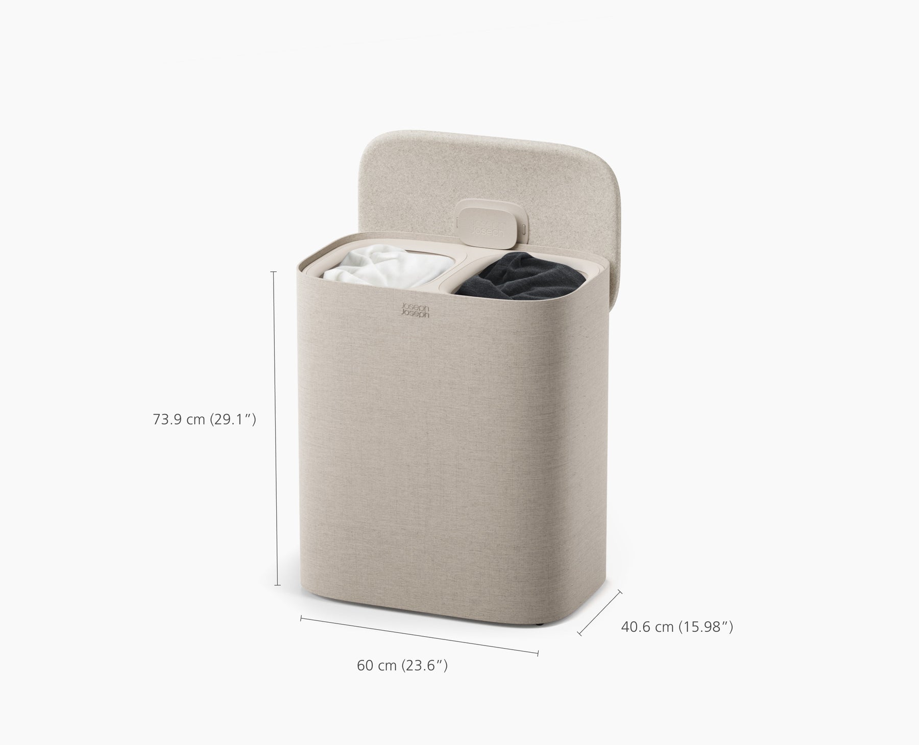 Tota 2 90L Panier à Linge de Séparation Champignon Clair