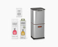 Totem Compact 40L Stainless-steel Waste &amp; Recycling Bin Starter Set - BU00026 - Image 1