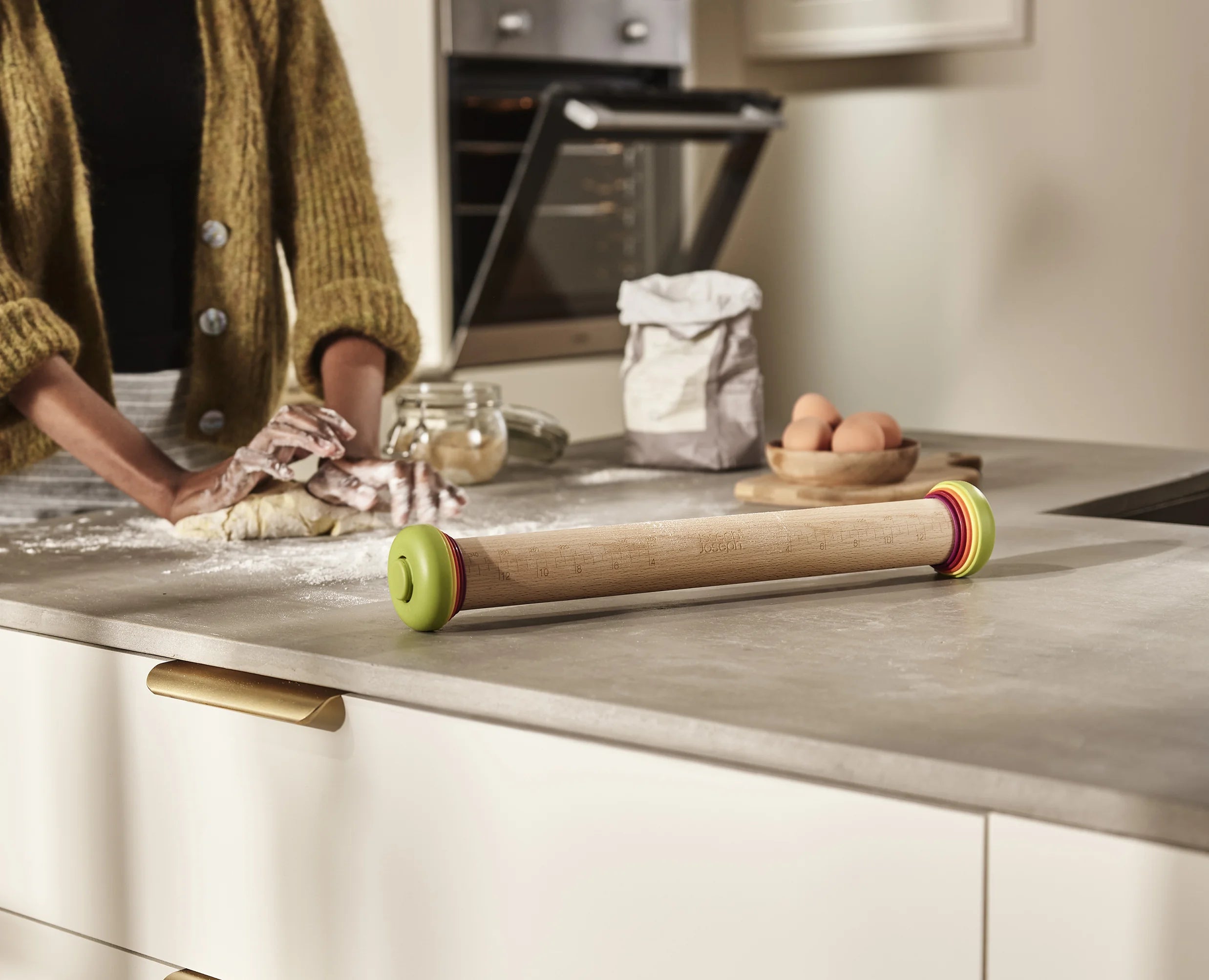 Rouleau à Pâtisserie Réglable Avec Anneaux + Tapis Silicone 40x60 Cm - Antiadhésif - Pour Pâte à Tarte, Cookies, Pizza