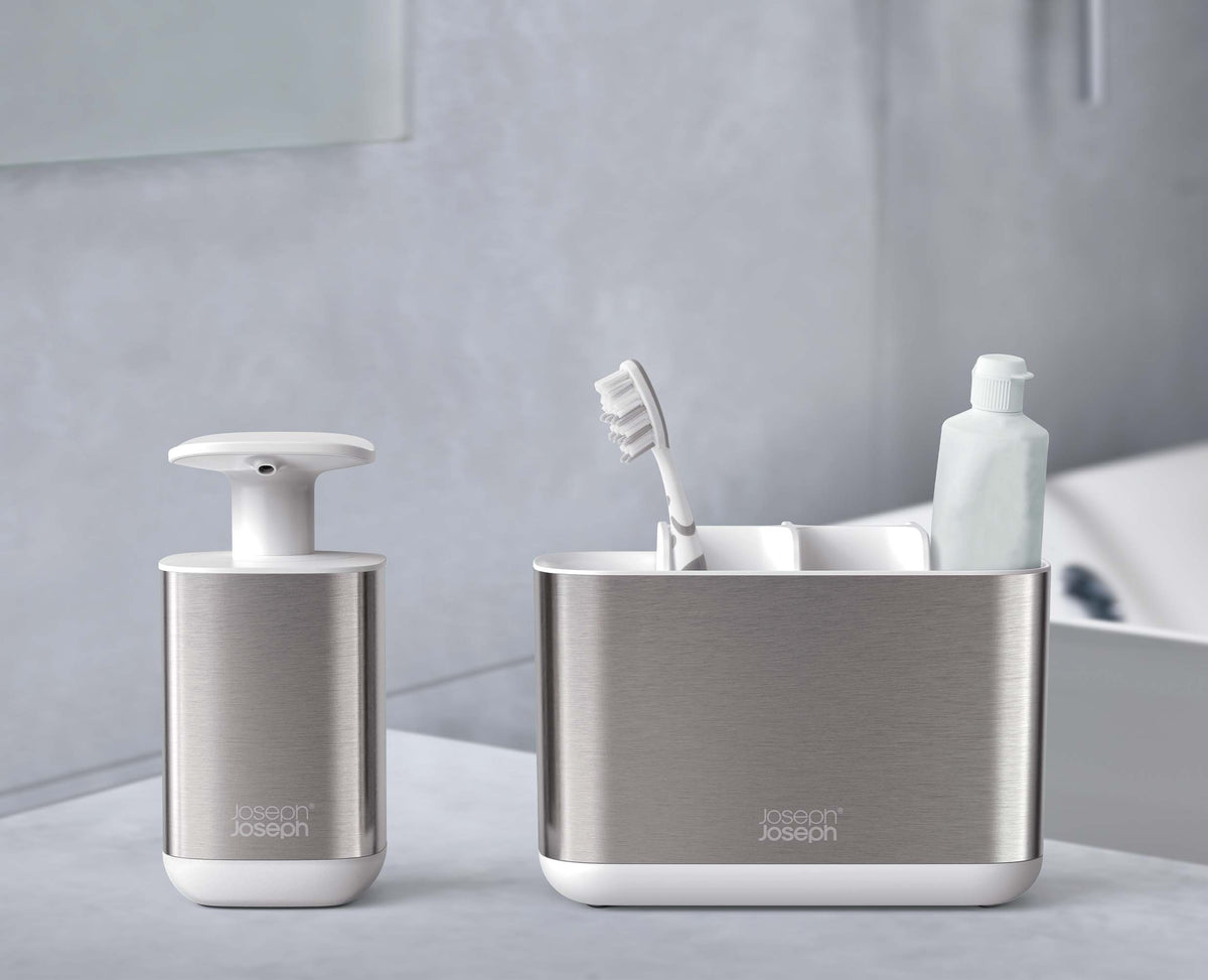 Ensemble Salle De Bain 3 Pièces En Granit Gris Sable Zhanwang - Porte-Savon, Porte-Brosse à Dents Et Distributeur De Savon Élégant